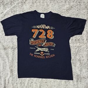 Navy Graphic Tee Japanese T-Shirt Nonpareil Kitchen Osaka Kito Navy Blue XL